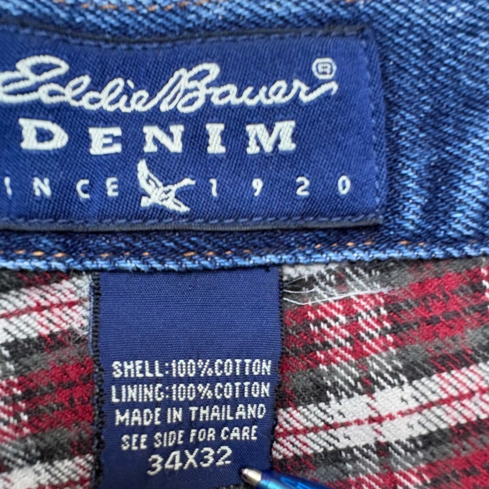 VTG Eddie Bauer Flannel Lined Jeans - Picture 7 of 11